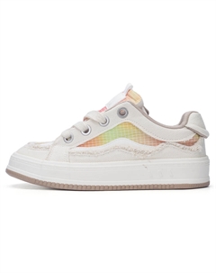 Женские низкие скейтерские кроссовки Anti Slip And Wear Resistant Breathable бежево-оранжевые Feiyue.®