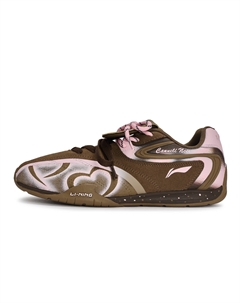 Низкие повседневные кроссовки Film Pulse Slip Resistant Abrasion Resistant для женщин розовый коричневый Li-ning