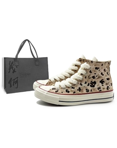 Кроссовки Chunck 70 устойчивые к истиранию высокие матерчатые unisex белые коричневые Converse