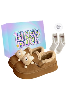Короткие зимние сапоги для женщин, Brown+Gift Socks *1 Bingo duck