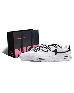 Кроссовки для скейтбординга Air Force One Unisex Black White низкие нескользящие износостойкие Xtep