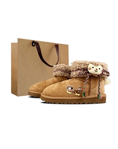 Классические прозрачные мини BNK Spot Cat короткие зимние ботинки женские, Snow Flurry Flower Ugg