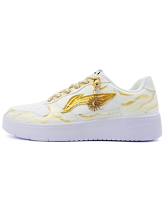 Понтонные лодки устойчивые к истиранию дышащие низкие скейтерские кроссовки унисекс, золото Li-ning