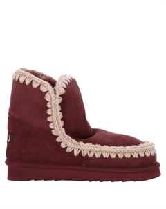 Ботинки с прострочкой и двусторонней отделкой, красный Mou