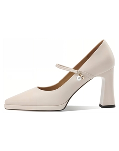 Туфли на платформе с массивным каблуком 8,5 см женские ecru Boerdiqi