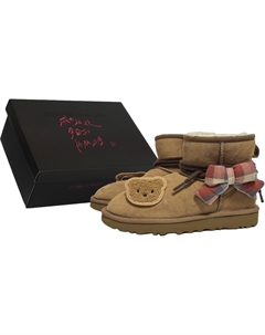 Классические мини милые коричневые медвежьи устойчивые к истиранию короткие зимние ботинки women's Ugg