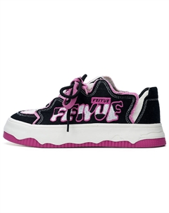 Скользостойкие, износостойкие, дышащие лоу-топ скейтборд кроссовки Women's Black Rice Peach Red Feiyue.®