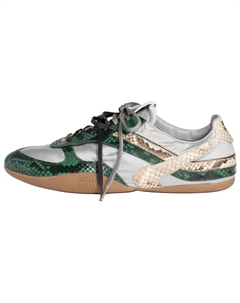 Женские повседневные кроссовки Gymnasium Low Top серебристо-зеленые Miu miu