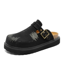 Резиновая подошва нескользящие закрытые тапочки unisex, черный Year by year