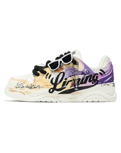 Zhi Cheng 2.0 износостойкие и легкие низкие кроссовки для скейтбординга женские yellow purple Li-ning