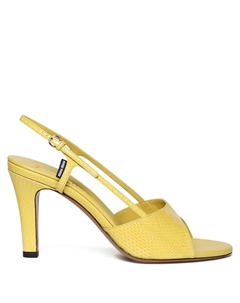Босоножки на каблуке с ремешком сзади, желтый Miu miu
