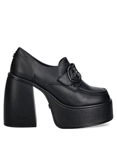 Туфли на платформе с пряжкой в виде сердца, каблук 125 мм, черный Buffalo