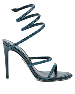 Босоножки Cleo на каблуке 105 мм René Caovilla, синий Rene caovilla