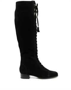 Сапоги на шнуровке с кисточками, черный Alberta ferretti