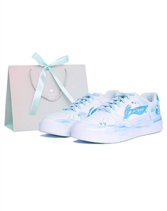 Понтонные лодки устойчивые к истиранию увеличивающие высоту лоу-топ скейтборд кроссовки мужские, светло-голубой Li-ning