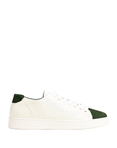 Кроссовки Leather Low-Top Sneakers, темно-зеленый 8 by yoox