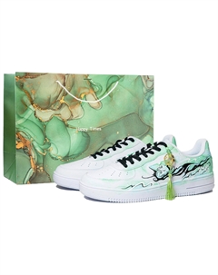 Кроссовки для скейтбординга мужские Air Force One Non slip Lightweight Low Top белые зеленые Xtep