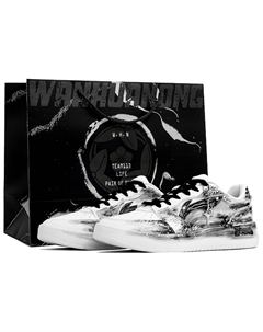 Acer Truncatum износостойкие и легкие низкие кроссовки для скейтбординга мужские black white Li-ning