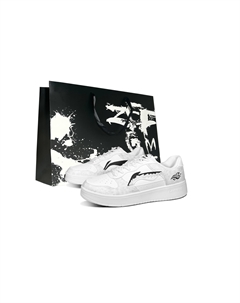 Низкие скейтерские кроссовки для мужчин с противоскользящей подошвой, дышащие, увеличивающие рост, серо-белый Li-ning