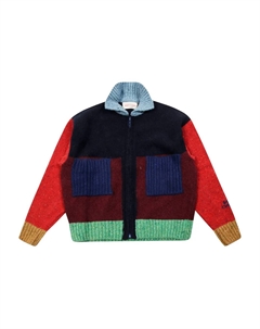 Кардиган на молнии с контрастными вставками, синий Bobo choses