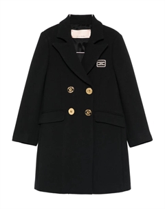 Двубортное украшенное пальто, черный Elisabetta franchi la mia bambina