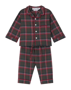 Пижамный комплект Joan в клетку (набор из двух предметов), зеленый Bonpoint