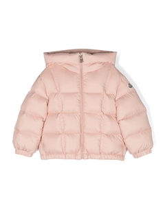 Пуховик с логотипом, розовый Moncler enfant