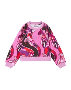 Свитшот с принтом "Орхидея", розовый Pucci junior
