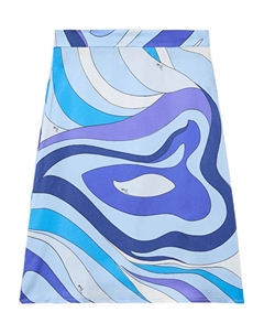 Юбка с мраморным принтом, синий Pucci junior