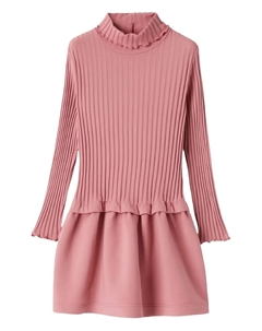 Платье в рубчик с оборками, розовый Il gufo