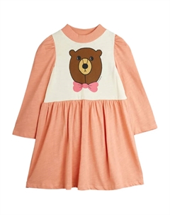Платье с изображением медведя, оранжевый Mini rodini
