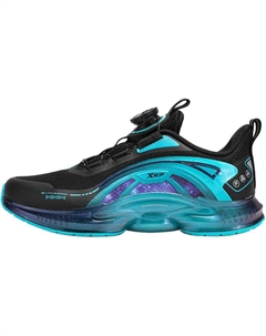 Детские повседневные кроссовки Low Top с амортизацией, дышащие и устойчивые к истиранию, черно-синие Xtep