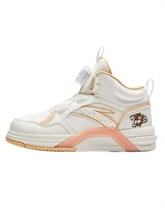 Скользостойкие, износостойкие, дышащие мид-топ детские скейтбординговые ботинки Anta White/Warm Sand Kids' Antakids