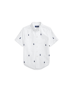 Рубашка с животным принтом летняя детская white Polo ralph lauren