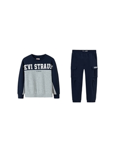 Levi's удобный костюм без капюшона толстовка и брюки casual темный индиго для подростков Levi's®