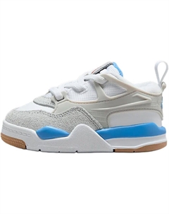 Air 4 нескользящие устойчивые к истиранию низкие кроссовки для малышей White/Blue/Light Gray Jordan