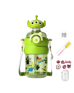 Детская летняя кружка для школьников, бутылка для школы 600мл, Alien (Cleansing Tools+Random 3D Stickers+Herbal Tea Balls) Disney