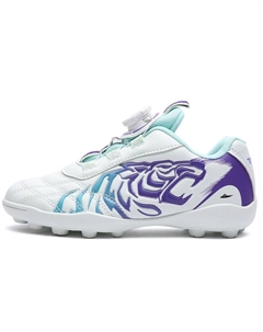 Скользостойкие износостойкие легкие низкие детские футбольные бутсы Kids', белый/фиолетовый Kuding