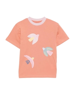 Футболка с принтом голубя, оранжевый Stella mccartney kids