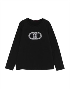 Лонгслив с логотипом, черный Liu jo kids