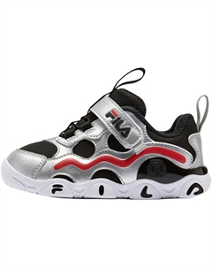 Jagger 2 нескользящие поддерживающие низкие детские ботинки silver/black/red для малышей Fila kids