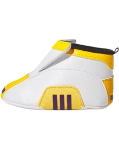 Безумные 2 нескользящие устойчивые к истиранию мид-топ обувь для малышей white yellow Adidas