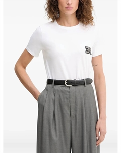 Футболка с короткими рукавами и нашивкой с логотипом, белый Ermanno scervino