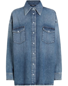 Джинсовая рубашка оверсайз, синий Dolce&gabbana
