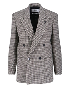 Двубортный пиджак с узором "гусиная лапка", черный Lardini