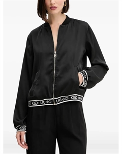 Бомбер с отделкой-логотипом и застёжкой-молнией, черный Liu jo