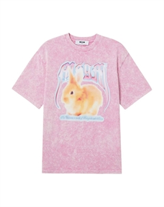 Футболка с графичным принтом, розовый Msgm