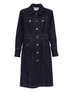 Джинсовое платье с контрастной строчкой, синий Pence