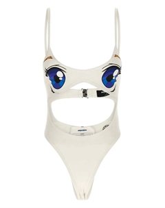 Боди с вырезами и принтом X Better, белый Dsquared2