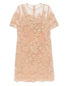 Мини-платье из цветочного кружева, нейтральный Ermanno scervino